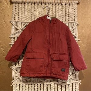 Zara Boys Red Canvas Sherpa Lined Jacket 18/24M